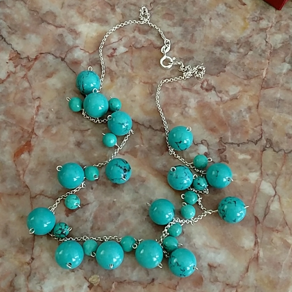 Ross Simon's sterling turquoise bead necklace - Picture 3 of 4
